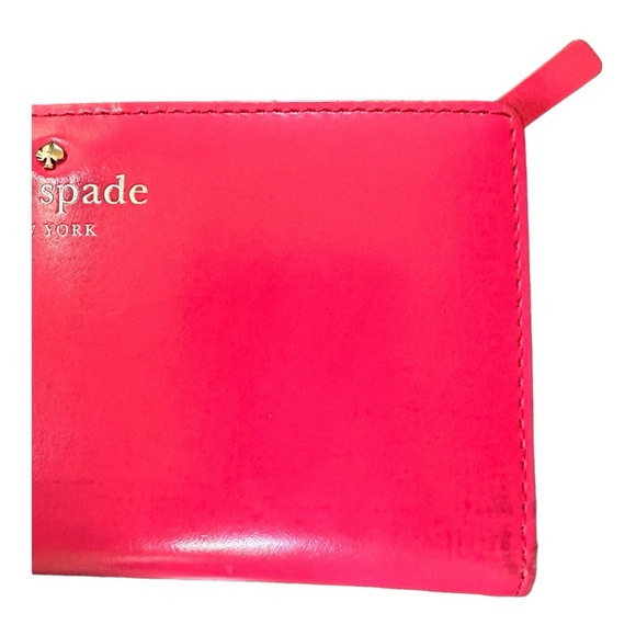 Hot Pink Kate Spade Cedar Street Slim Leather Bifold Wallet - Picture 15 of 16